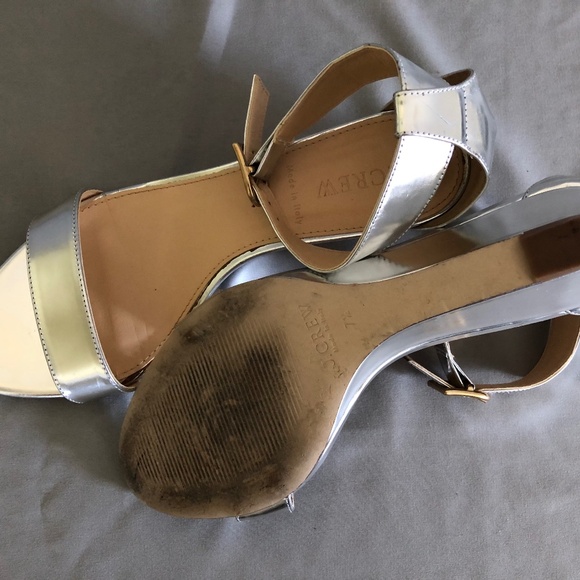 J. Crew Silver Open-Toe Heeled Sandals - Picture 4 of 4